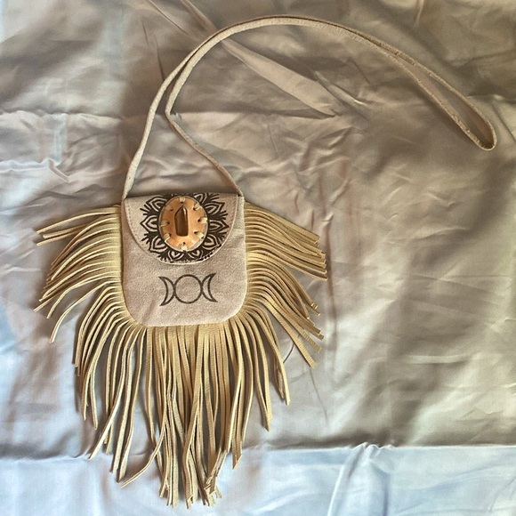 Triple Moon Gypsy Witch Crystal Stone Handmade Medicine Magic Satchel Bag Pouch - Picture 3 of 9